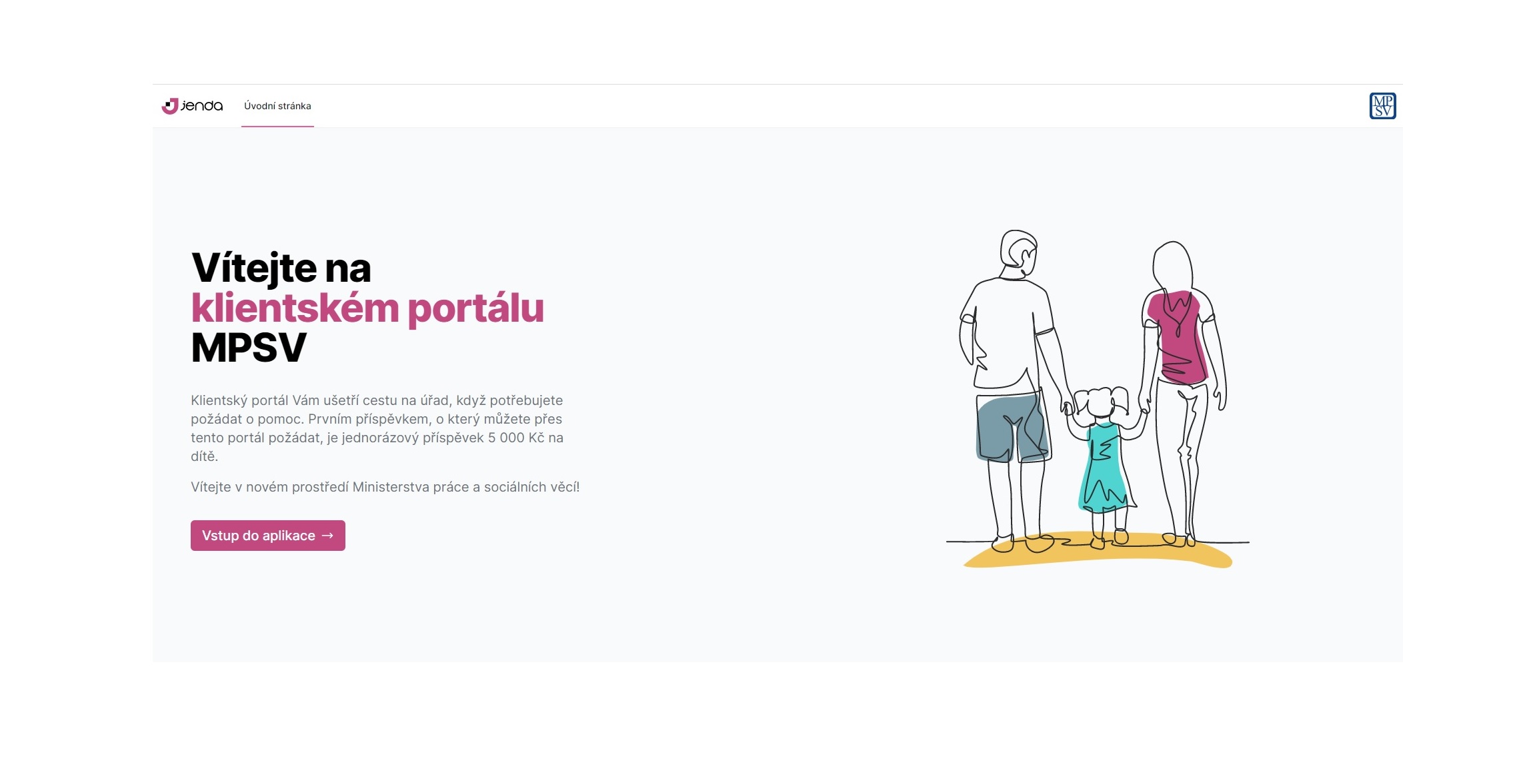 Klientský portál pro žádost o příspěvek na dítě běží bez omezení