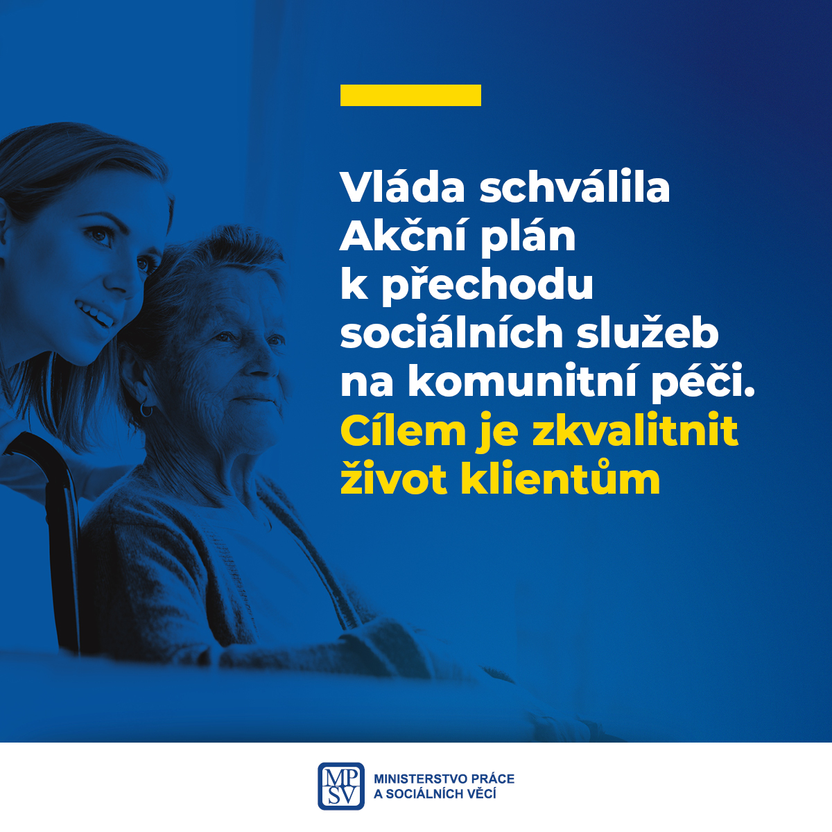 Vláda schválila Akční plán k přechodu sociálních služeb na komunitní péči. Cílem je zkvalitnit život klientům