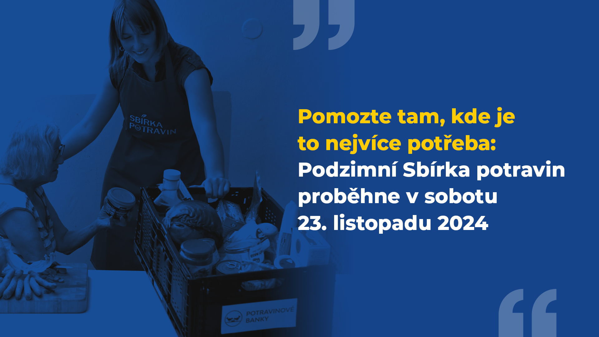Pomozte tam, kde je to nejvíce potřeba: Podzimní Sbírka potravin proběhne v sobotu 23. listopadu 2024