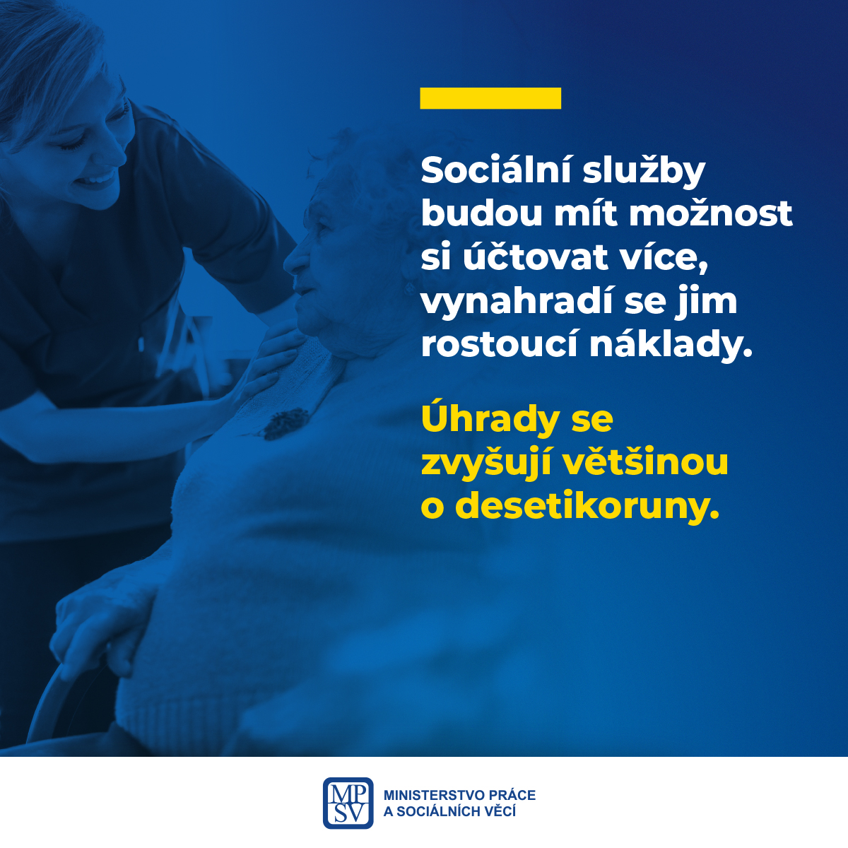 Úhradová vyhláška od ledna: sociální služby budou mít možnost si účtovat více, vynahradí se jim rostoucí náklady