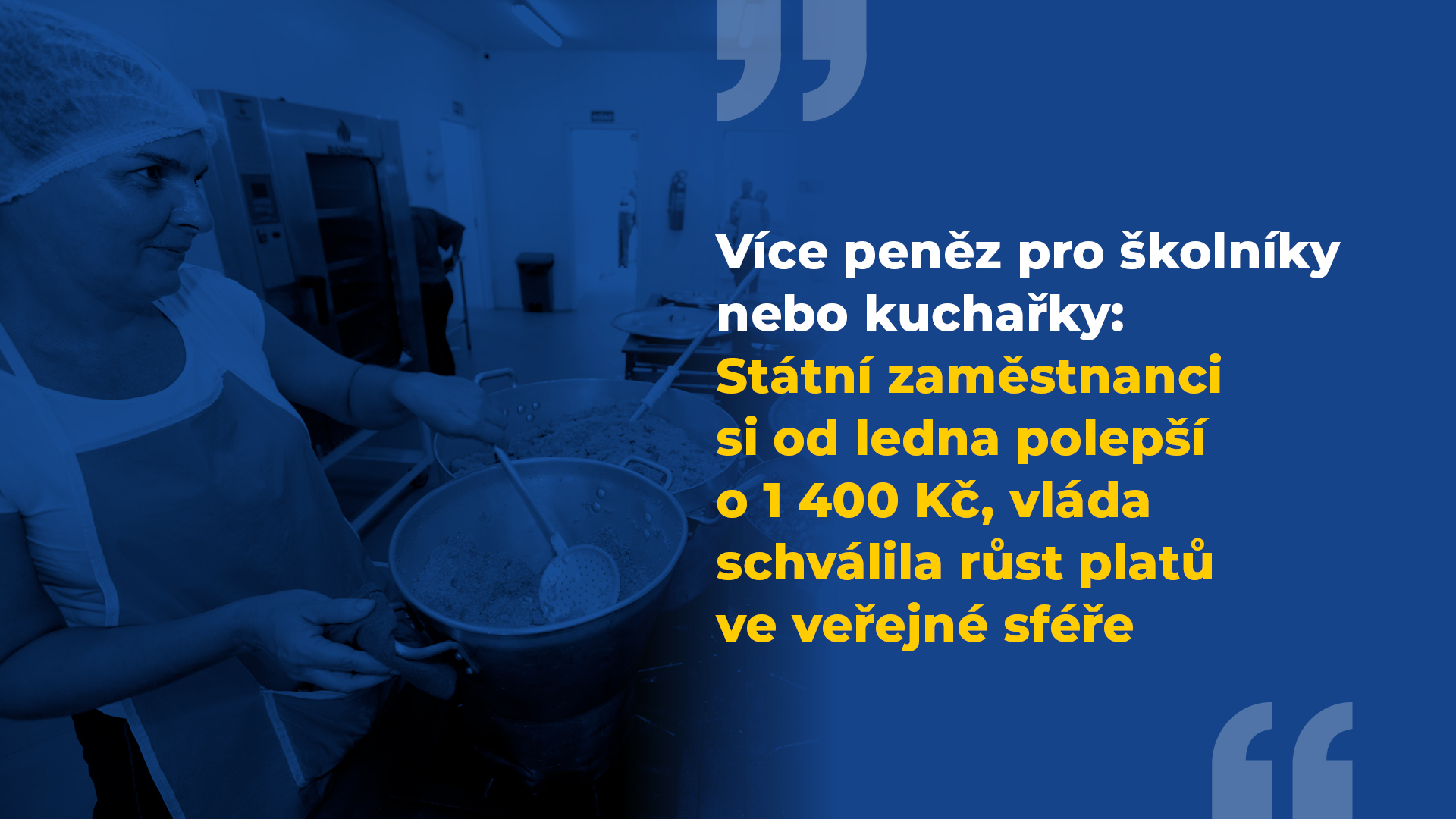 Více peněz pro školníky nebo kuchařky: Státní zaměstnanci si od ledna polepší o 1 400 Kč, vláda schválila růst platů ve veřejné sféře