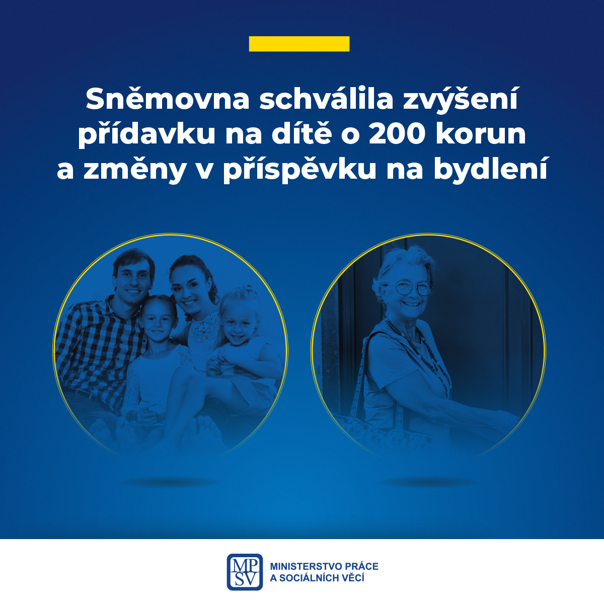 Sněmovna schválila zvýšení přídavku na dítě o 200 korun a změny v příspěvku na bydlení