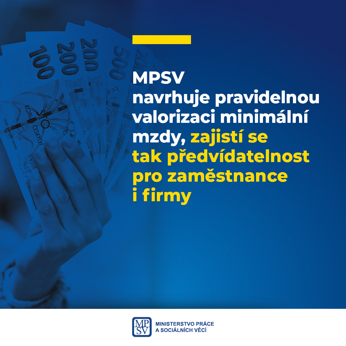 MPSV navrhuje pravidelnou valorizaci minimální mzdy, zajistí se tak předvídatelnost pro zaměstnance i firmy