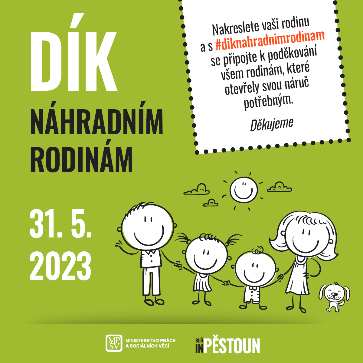 Poděkování náhradním rodinám: Zapojte se i vy na sociálních sítích do kampaně #diknahradnimrodinam